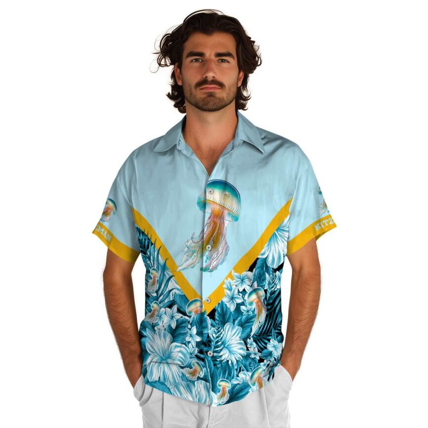 Personalized Jellyfish Bold Floral Number Hawaiian Shirt New Arrival