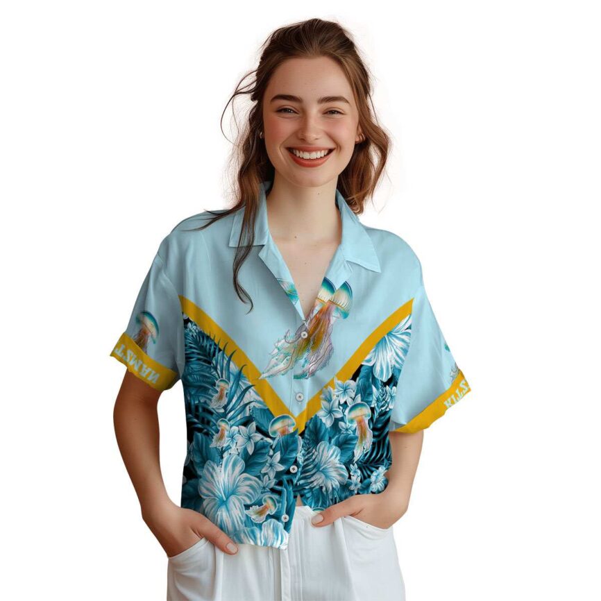 Personalized Jellyfish Bold Floral Number Hawaiian Shirt Top rated