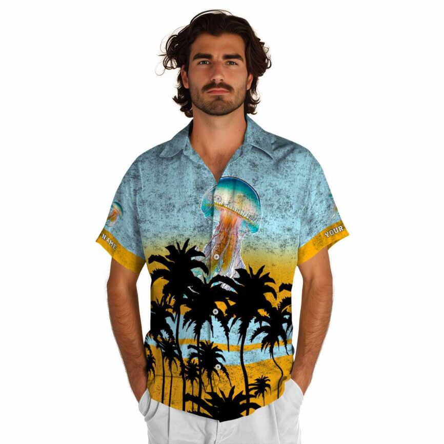 Personalized Jellyfish Sunset Gradient Hawaiian Shirt New Arrival