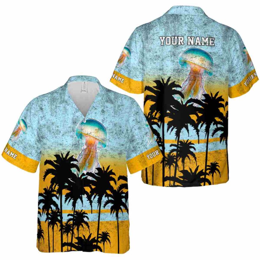 Personalized Jellyfish Sunset Gradient Hawaiian Shirt Premium grade