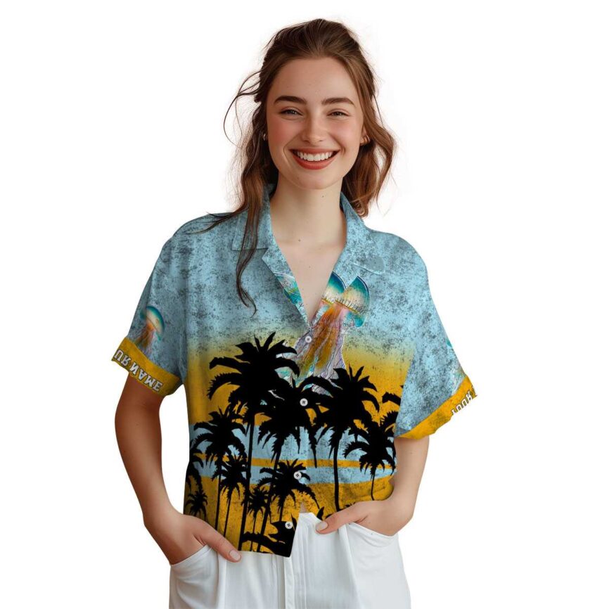 Personalized Jellyfish Sunset Gradient Hawaiian Shirt Top rated