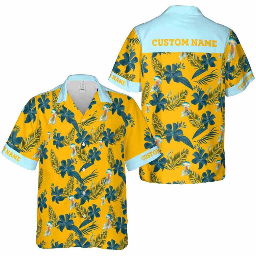 Personalized Jellyfish Tropical Flower Hawaiian Shirt Premium grade