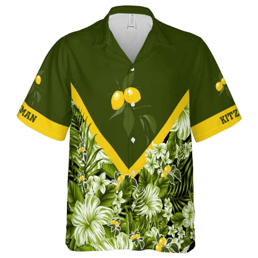Personalized Lemon Bold Floral Number Hawaiian Shirt Fashion forward