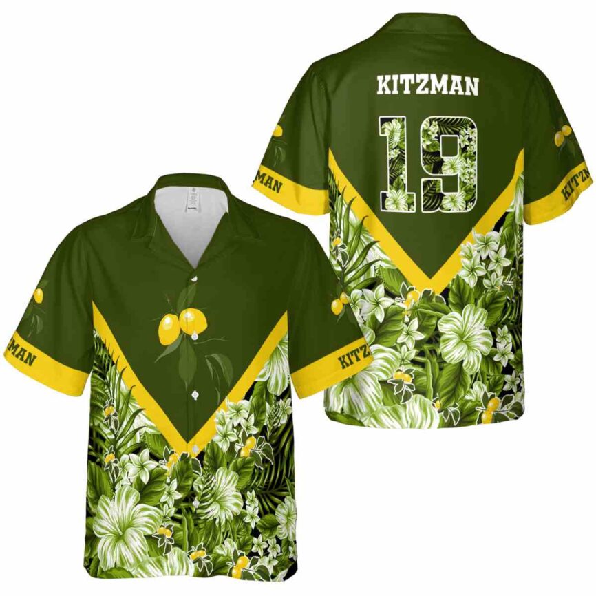 Personalized Lemon Bold Floral Number Hawaiian Shirt Premium grade