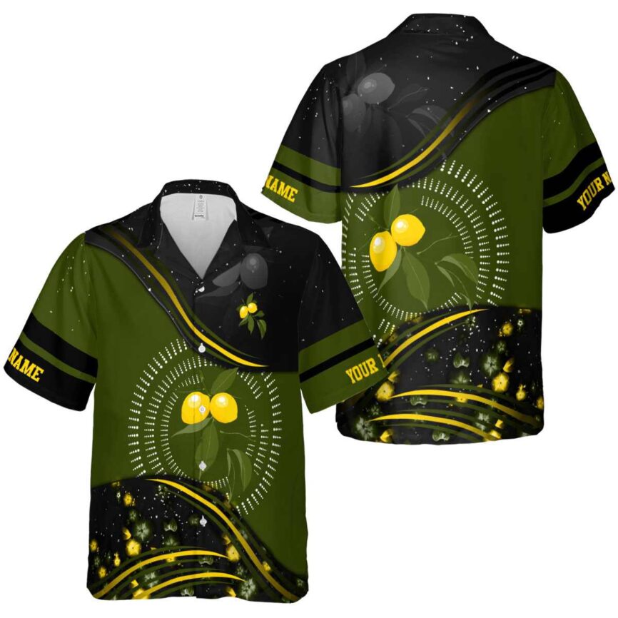 Personalized Lemon Dynamic Swirl Hawaiian Shirt Premium grade