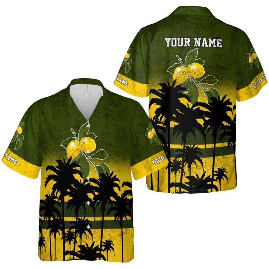 Personalized Lemon Sunset Gradient Hawaiian Shirt Premium grade