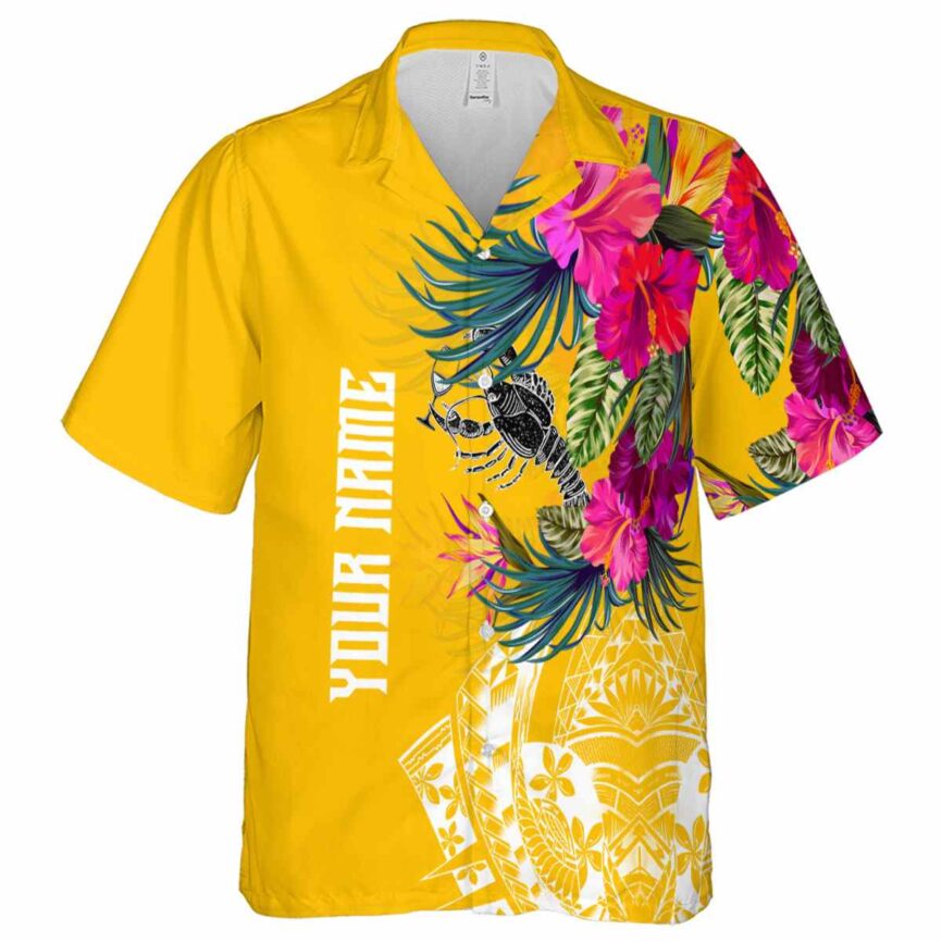 Personalized Lobster Polynesian Flowers Hawaiian Shirt Fashion forward