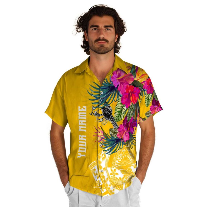Personalized Lobster Polynesian Flowers Hawaiian Shirt New Arrival