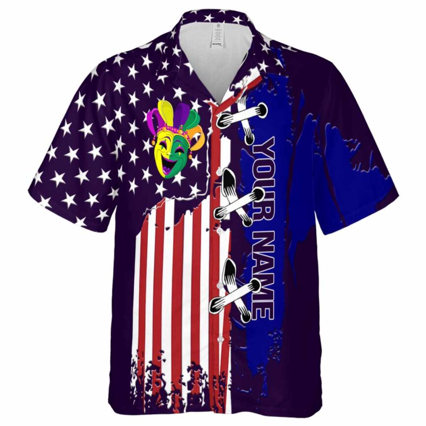 Personalized Mardi Gras Flag Stitches Hawaiian Shirt Fashion forward