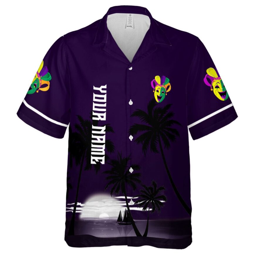 Personalized Mardi Gras Ocean Sunset Hawaiian Shirt Fashion forward