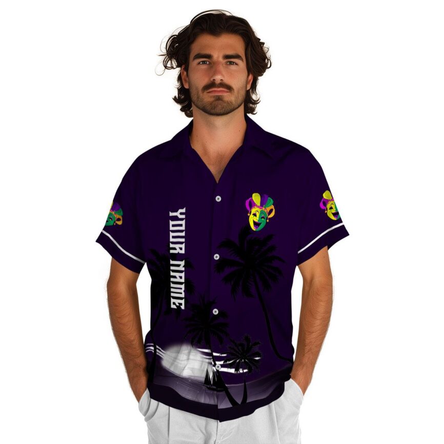 Personalized Mardi Gras Ocean Sunset Hawaiian Shirt New Arrival