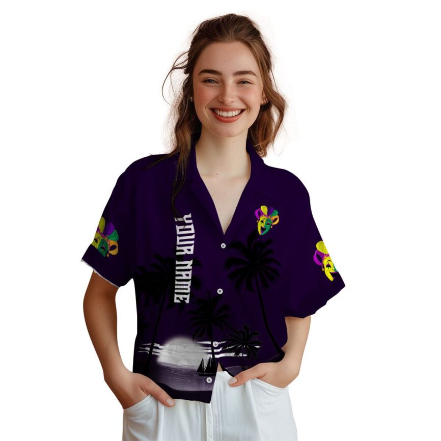 Personalized Mardi Gras Ocean Sunset Hawaiian Shirt Top rated