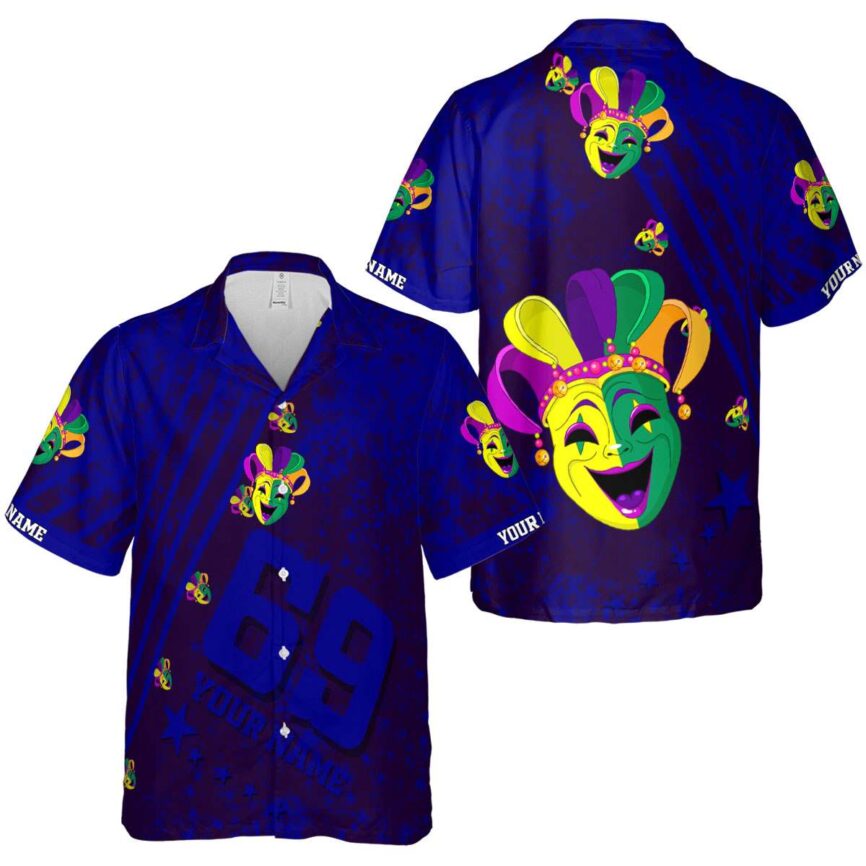 Personalized Mardi Gras Stripe Burst Hawaiian Shirt Premium grade