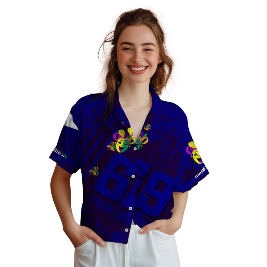 Personalized Mardi Gras Stripe Burst Hawaiian Shirt Top rated