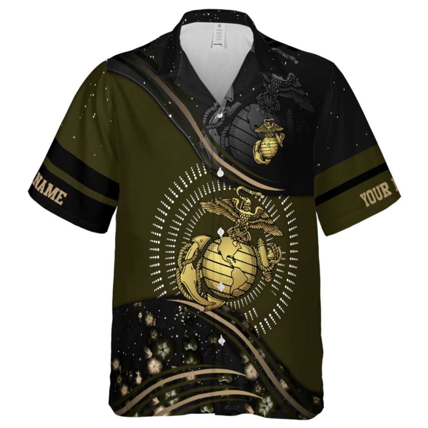 Personalized Marine Corps Dynamic Swirl Hawaiian Shirt Fashion forward