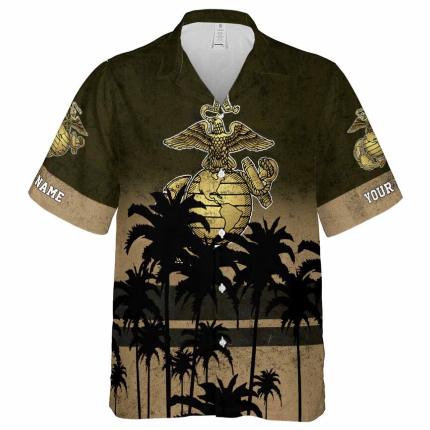 Personalized Marine Corps Sunset Gradient Hawaiian Shirt Fashion forward