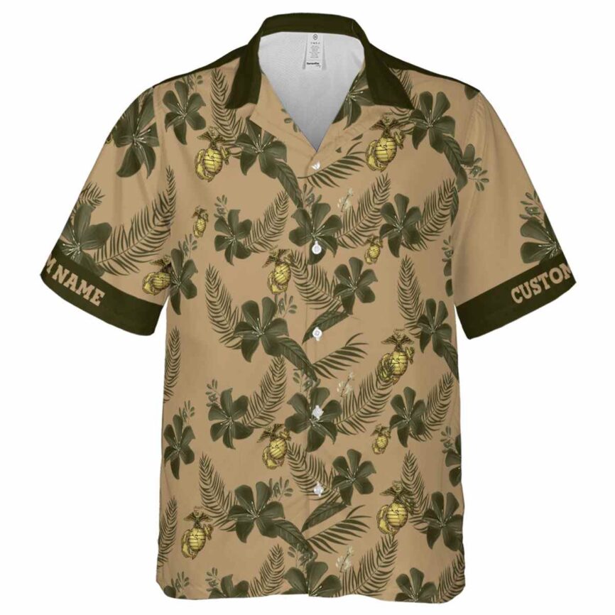 Personalized Marine Corps Tropical Flower Hawaiian Shirt Fashion forward