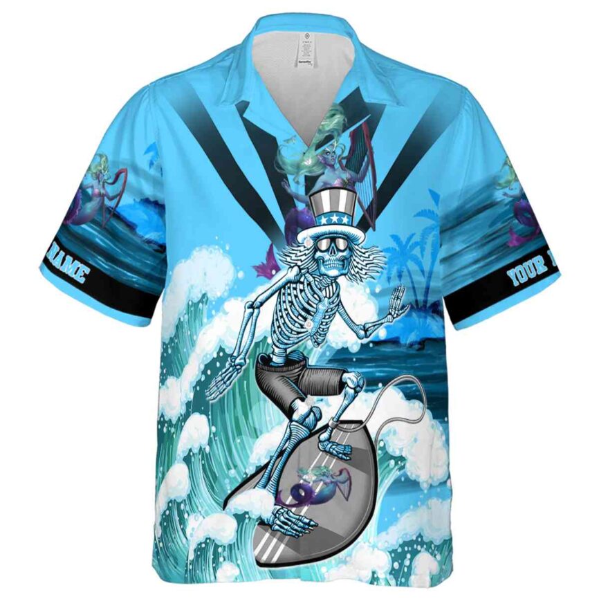 Personalized Mermaid Grateful Dead Motif Hawaiian Shirt Fashion forward