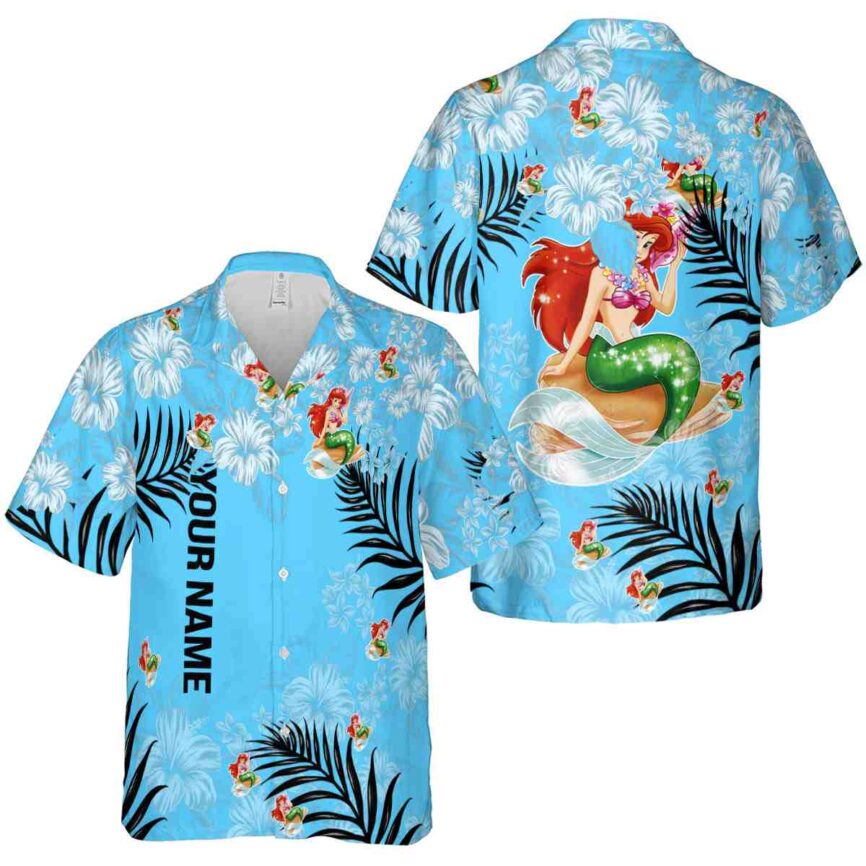 Personalized Mermaid Hibiscus Pattern Hawaiian Shirt Premium grade
