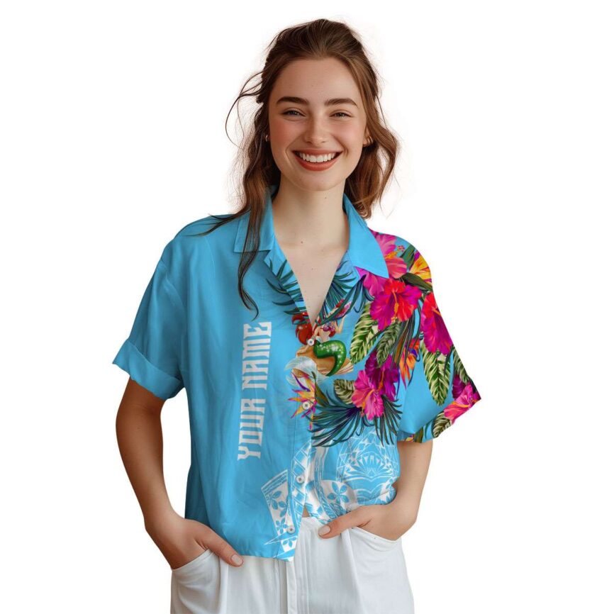 Personalized Mermaid Polynesian Flowers Hawaiian Shirt Top rated