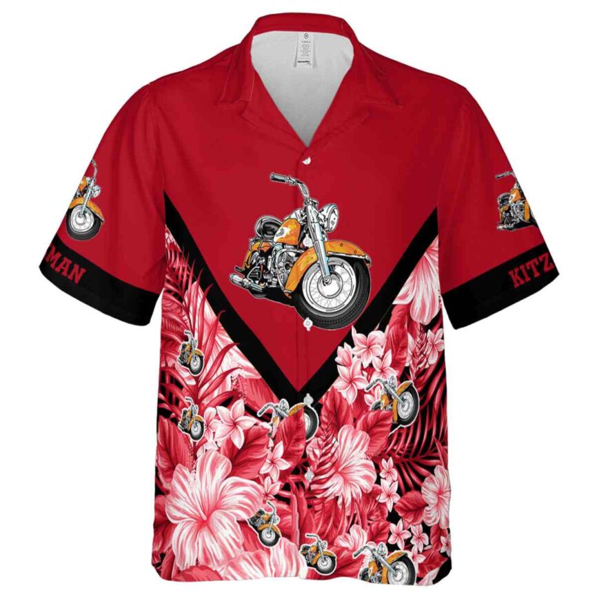 Personalized Motorcycle Bold Floral Number Hawaiian Shirt Fashion forward