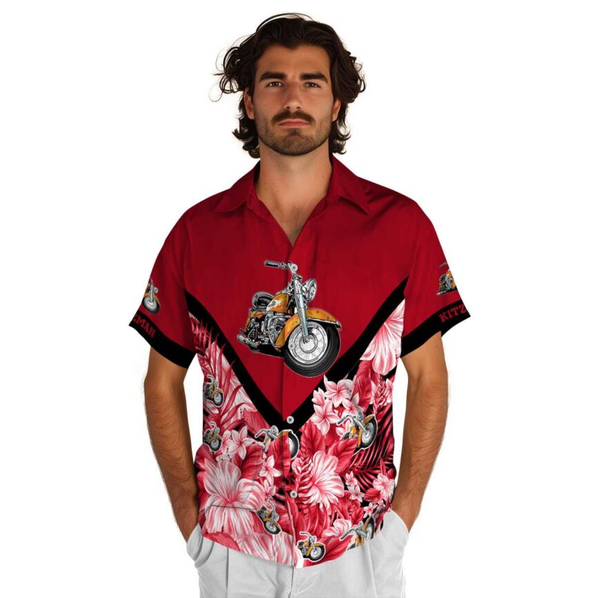 Personalized Motorcycle Bold Floral Number Hawaiian Shirt New Arrival
