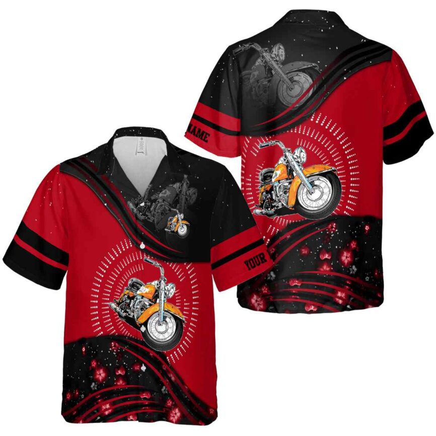 Personalized Motorcycle Dynamic Swirl Hawaiian Shirt Premium grade