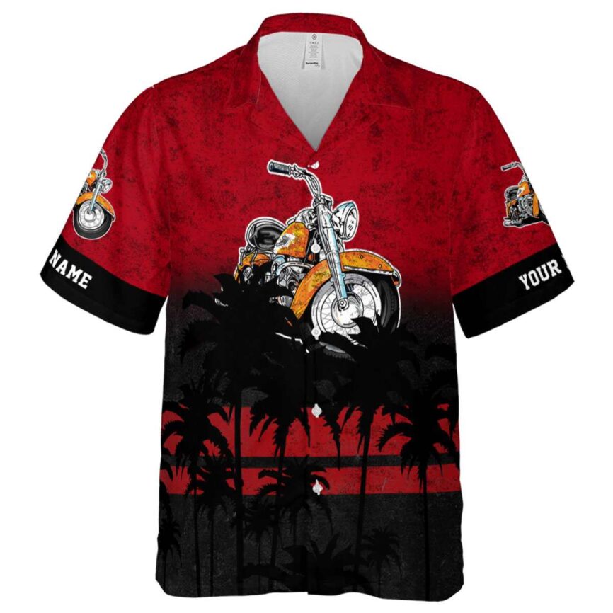Personalized Motorcycle Sunset Gradient Hawaiian Shirt Fashion forward