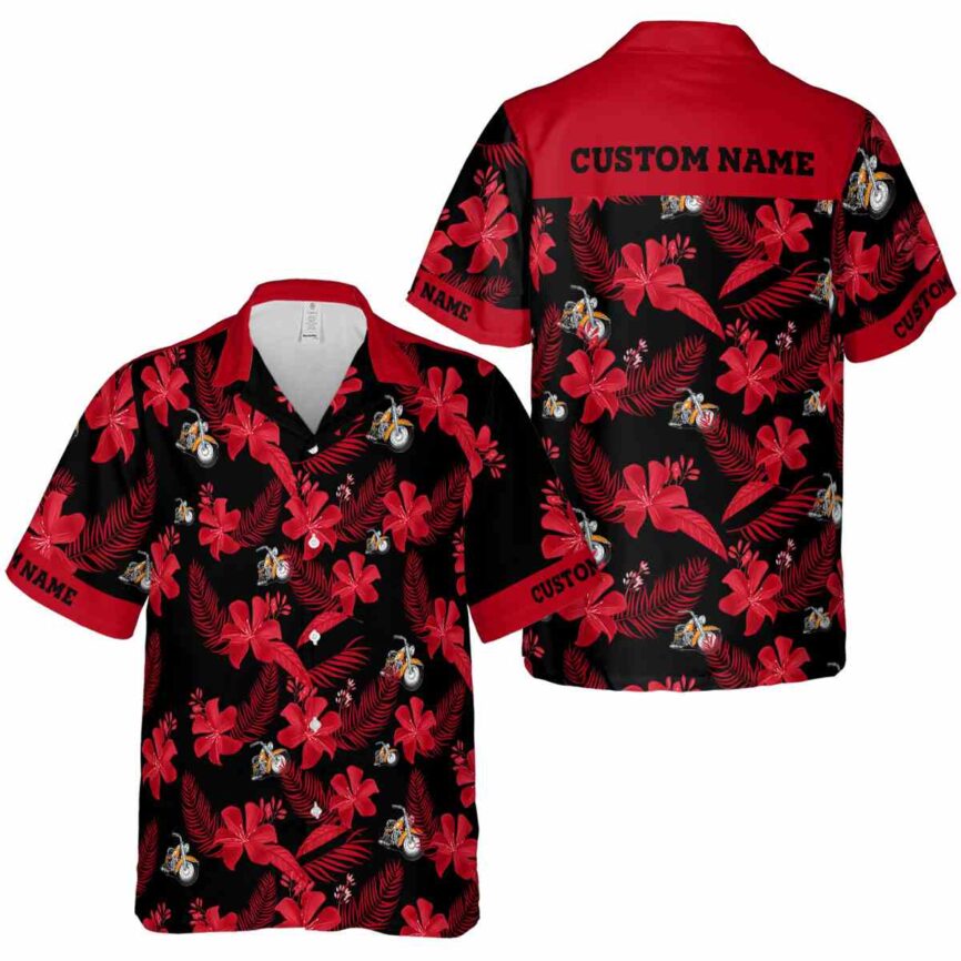 Personalized Motorcycle Tropical Flower Hawaiian Shirt Premium grade