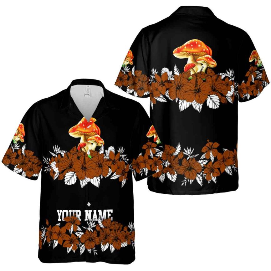 Personalized Mushroom Hibiscus Band Hawaiian Shirt Premium grade
