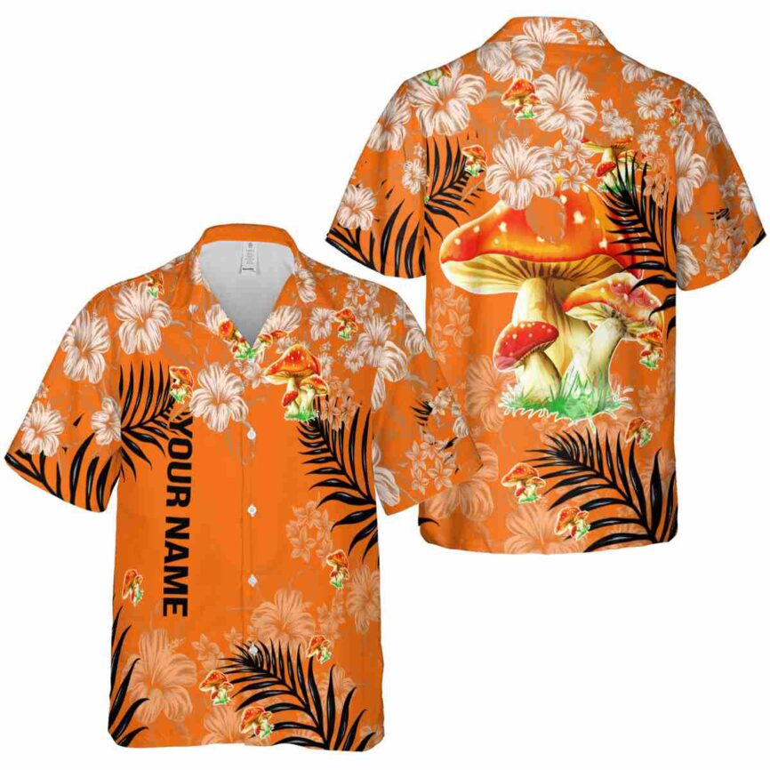 Personalized Mushroom Hibiscus Pattern Hawaiian Shirt Premium grade