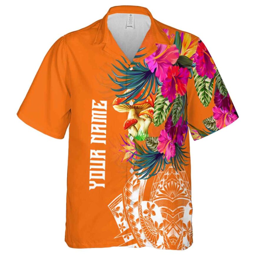Personalized Mushroom Polynesian Flowers Hawaiian Shirt Fashion forward