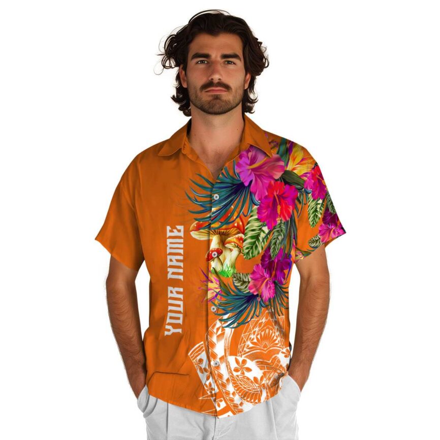 Personalized Mushroom Polynesian Flowers Hawaiian Shirt New Arrival