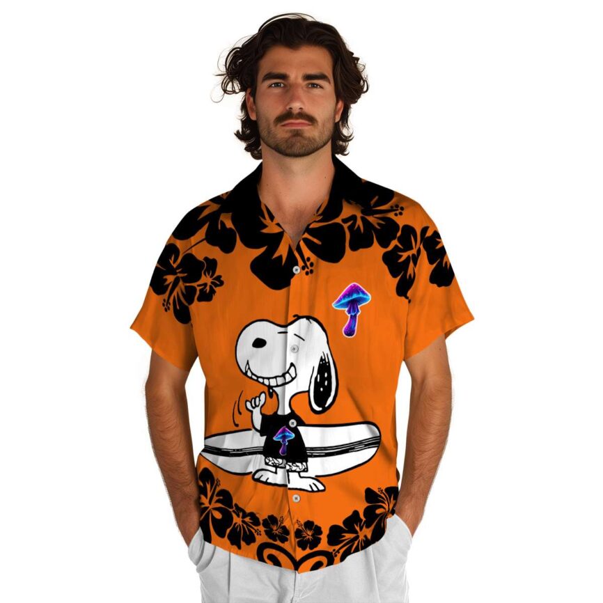 Personalized Mushroom Surfing Snoopy Hawaiian Shirt New Arrival