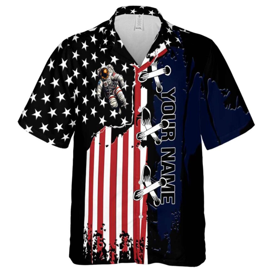 Personalized Nasa Flag Stitches Hawaiian Shirt Fashion forward