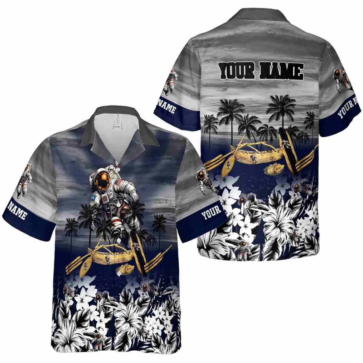 Personalized Nasa Sunset Beach Canoe Hawaiian Shirt Premium grade Personalized Nasa Sunset Beach Canoe Hawaiian Shirt Premium grade