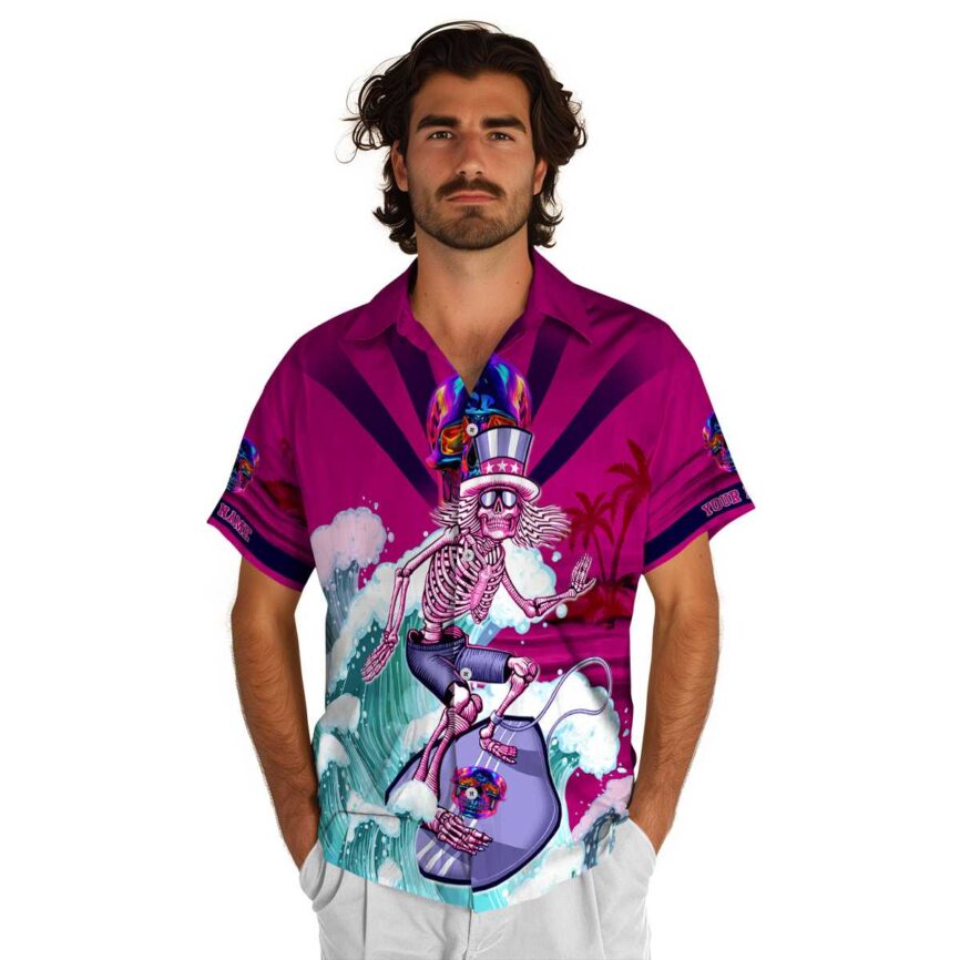 Personalized Neon Grateful Dead Motif Hawaiian Shirt New Arrival