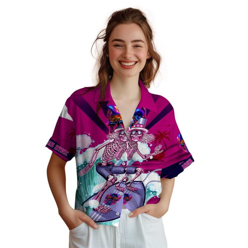 Personalized Neon Grateful Dead Motif Hawaiian Shirt Top rated