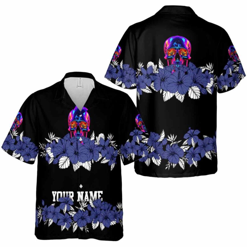 Personalized Neon Hibiscus Band Hawaiian Shirt Premium grade