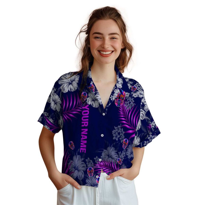 Personalized Neon Hibiscus Pattern Hawaiian Shirt Top rated