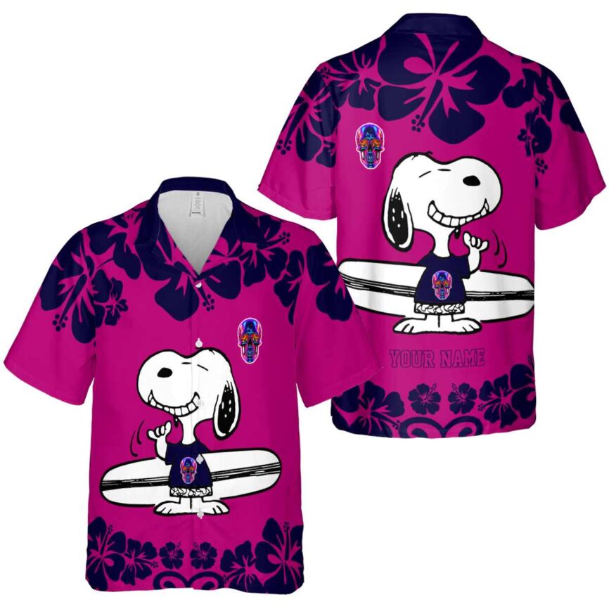 Personalized Neon Surfing Snoopy Hawaiian Shirt Premium grade