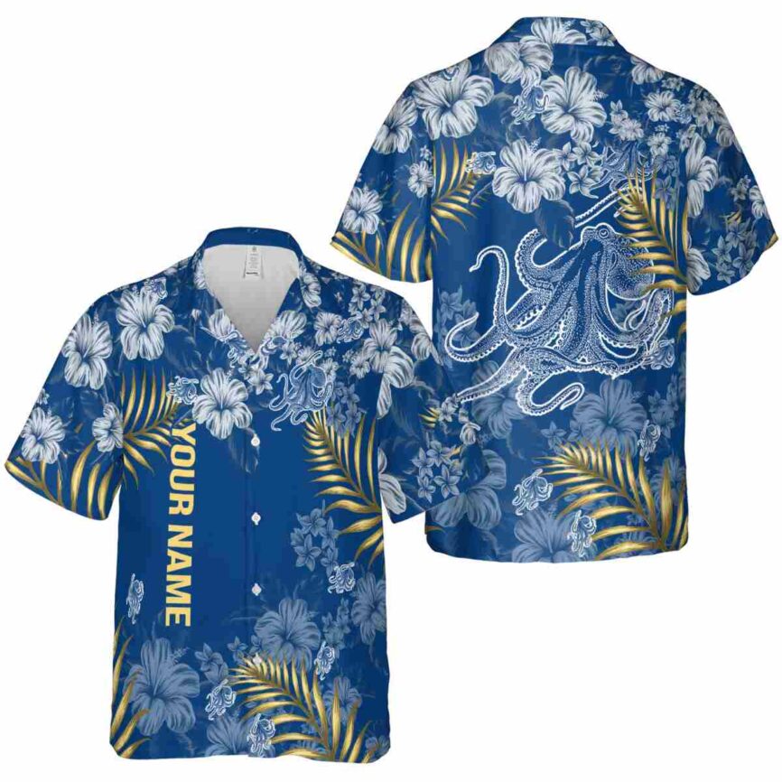 Personalized Octopus Hibiscus Pattern Hawaiian Shirt Premium grade