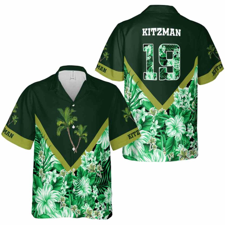 Personalized Palm Tree Bold Floral Number Hawaiian Shirt Premium grade