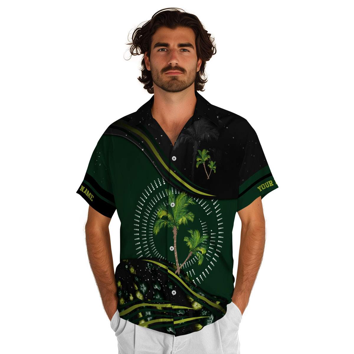 Personalized Palm Tree Dynamic Swirl Hawaiian Shirt New Arrival Personalized Palm Tree Dynamic Swirl Hawaiian Shirt New Arrival