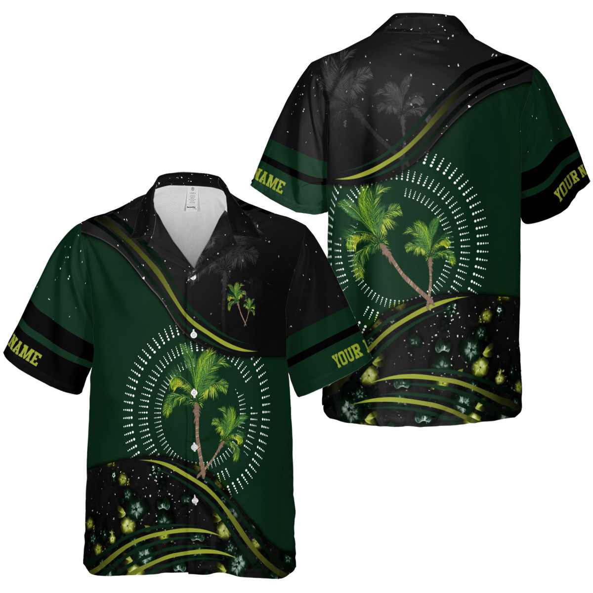 Personalized Palm Tree Dynamic Swirl Hawaiian Shirt Premium grade Personalized Palm Tree Dynamic Swirl Hawaiian Shirt Premium grade