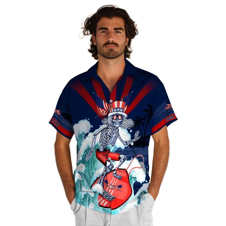 Personalized Patriotic Grateful Dead Motif Hawaiian Shirt New Arrival