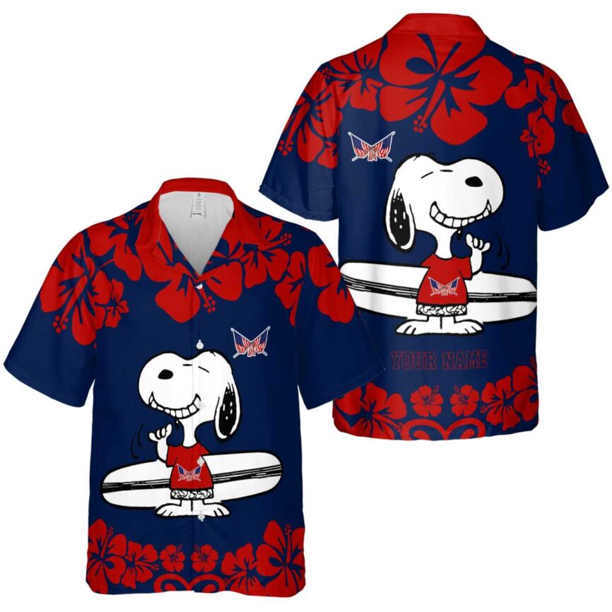 Personalized Patriotic Surfing Snoopy Hawaiian Shirt Premium grade