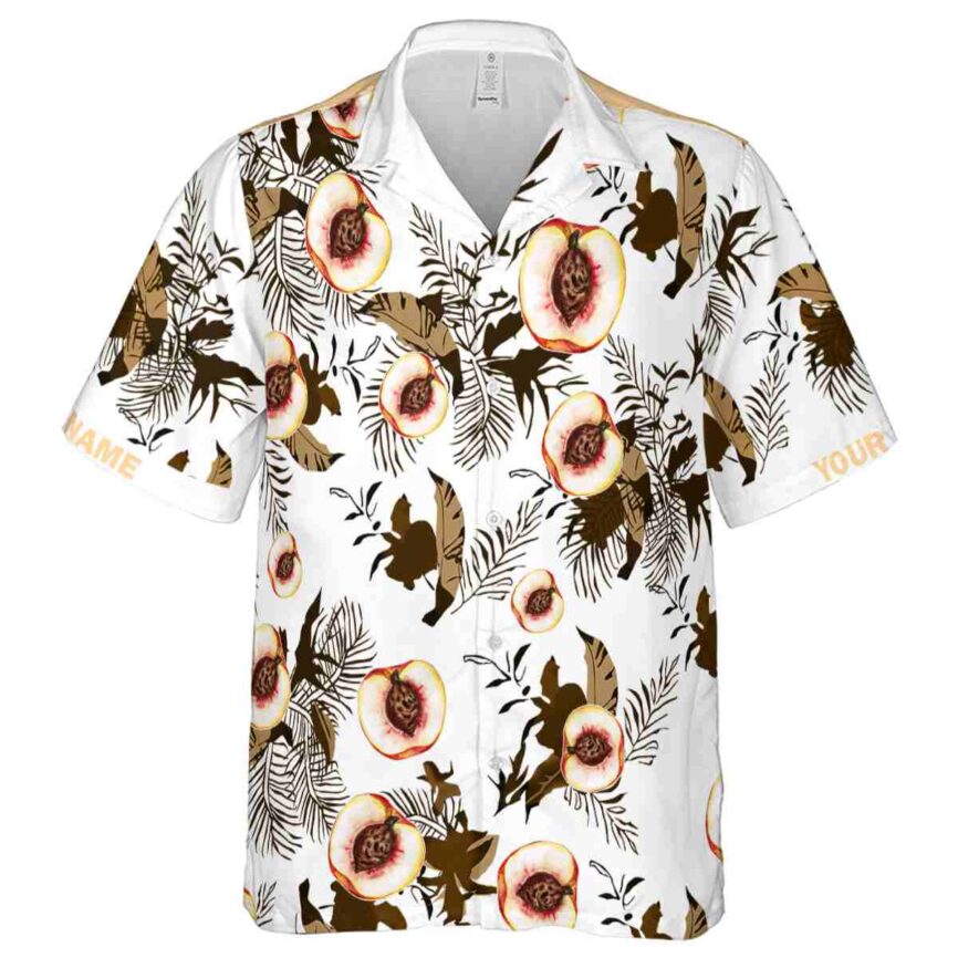 Personalized Peach Leafy Accents Hawaiian Shirt Fashion forward