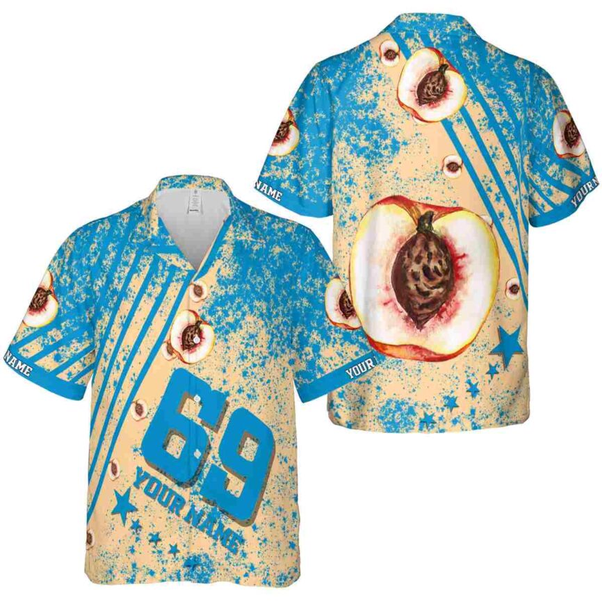 Personalized Peach Stripe Burst Hawaiian Shirt Premium grade