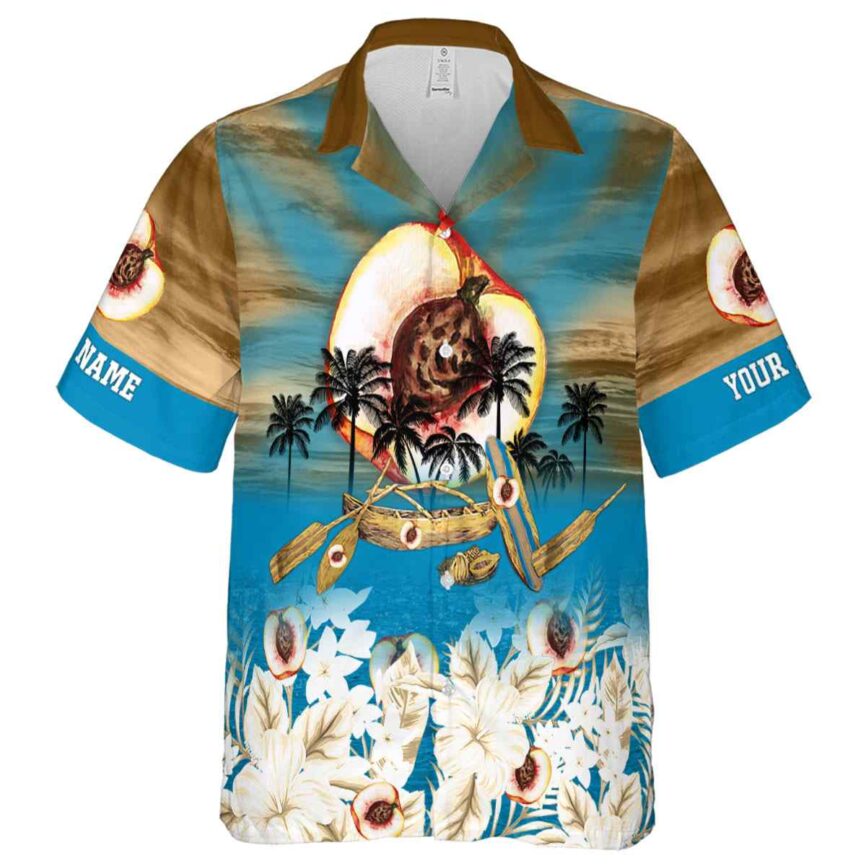 Personalized Peach Sunset Beach Canoe Hawaiian Shirt Fashion forward